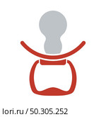 Soother Icon. Flat Color Design. Vector Illustration. Стоковая иллюстрация, агентство Ingram Publishing / Фотобанк Лори