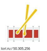 Drum Toy Icon. Flat Color Design. Vector Illustration. Стоковая иллюстрация, агентство Ingram Publishing / Фотобанк Лори