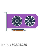 GPU Icon. Flat Color Design. Vector Illustration. Стоковая иллюстрация, агентство Ingram Publishing / Фотобанк Лори