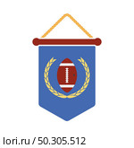 American Football Pennant Icon. Flat Color Design. Vector Illustration. Стоковая иллюстрация, агентство Ingram Publishing / Фотобанк Лори