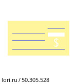 Bank Check Icon. Flat Color Design. Vector Illustration. Стоковая иллюстрация, агентство Ingram Publishing / Фотобанк Лори