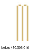 Cricket Wicket Icon. Flat Color Design. Vector Illustration. Стоковая иллюстрация, агентство Ingram Publishing / Фотобанк Лори