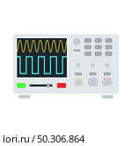 Oscilloscope Icon. Flat Color Design. Vector Illustration. Стоковая иллюстрация, агентство Ingram Publishing / Фотобанк Лори