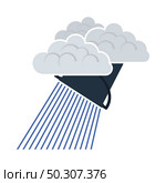 Rainfall Like From Bucket Icon. Flat Color Design. Vector Illustration. Стоковая иллюстрация, агентство Ingram Publishing / Фотобанк Лори