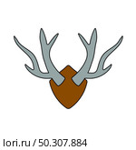 Icon Of Deer’s Antlers. Editable Outline With Color Fill Design. Vector Illustration. Стоковая иллюстрация, агентство Ingram Publishing / Фотобанк Лори