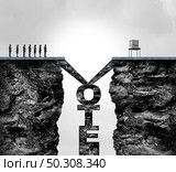 Vote challenges and voting problem or voter suppression as an election issue as a political policy for difficulty casting votes in the ballot box for presidential or congresional elections with 3D illustration elements. Стоковое фото, агентство Ingram Publishing / Фотобанк Лори