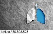 Lungs health and pulmonology as a respiratory medicine conept for pulmonary science and lung cancer or respiration disease and bronchi breathing or asthma symbol in a 3D illustration style. Стоковое фото, агентство Ingram Publishing / Фотобанк Лори