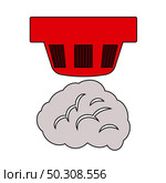 Smoke Sensor Icon. Editable Outline With Color Fill Design. Vector Illustration. Стоковая иллюстрация, агентство Ingram Publishing / Фотобанк Лори