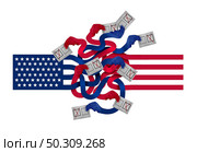 American Vote conflict and voting challenge or United States election voter and US suppression and campaign to disenfranchise a democratic right for counting votes in a democracy with 3D render elements. Стоковое фото, агентство Ingram Publishing / Фотобанк Лори