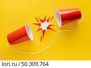 chat bubbles with telephone receiver. Стоковое фото, агентство Ingram Publishing / Фотобанк Лори