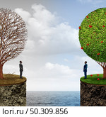 Socioeconomic concept and economic status as a contrast between financial class or social financial standing as an economy phase business concept with 3D illustration elements. Стоковое фото, агентство Ingram Publishing / Фотобанк Лори