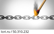 Broken chain and concept of freedom 3D illustration elements. Стоковое фото, агентство Ingram Publishing / Фотобанк Лори