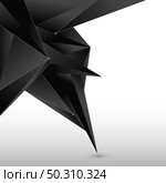 Abstract 3D black polygon form with line and node on white background. Low poly geometric modern with space fot your text. Vector illustration. Стоковая иллюстрация, агентство Ingram Publishing / Фотобанк Лори