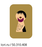Criminal Peeping Through Keyhole Icon. Flat Color Design. Vector Illustration. Стоковая иллюстрация, агентство Ingram Publishing / Фотобанк Лори