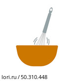 Corolla Mixing In Bowl Icon. Flat Color Design. Vector Illustration. Стоковая иллюстрация, агентство Ingram Publishing / Фотобанк Лори