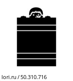 Criminal Peeping From Fence Icon. Black Glyph Design. Vector Illustration. Стоковая иллюстрация, агентство Ingram Publishing / Фотобанк Лори