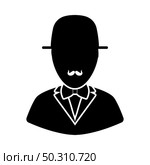 Detective Icon. Black Glyph Design. Vector Illustration. Стоковая иллюстрация, агентство Ingram Publishing / Фотобанк Лори