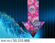 Economy and health or disease as economic fear and pandemic fears or virus outbreak and Stock market selling as a sick financial industry and business recession concept with 3D illustration elements. Стоковое фото, агентство Ingram Publishing / Фотобанк Лори