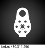 Alpinist Pulley Icon. White on Black Background. Vector Illustration. Стоковая иллюстрация, агентство Ingram Publishing / Фотобанк Лори