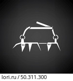 Alpinist Crampon Icon. White on Black Background. Vector Illustration. Стоковая иллюстрация, агентство Ingram Publishing / Фотобанк Лори
