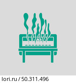 Chafing Dish Icon. Green on Gray Background. Vector Illustration. Стоковая иллюстрация, агентство Ingram Publishing / Фотобанк Лори