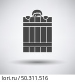 Criminal Peeping From Fence Icon. Dark Gray on Gray Background With Round Shadow. Vector Illustration. Стоковая иллюстрация, агентство Ingram Publishing / Фотобанк Лори