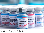 virus vaccine development of a coronavirus COVID-19, vaccine bottle in concept of insurance and fight against coronavirus 2019 ncov cure, medical research in laboratory to stop the spread of the virus. Стоковое фото, агентство Ingram Publishing / Фотобанк Лори