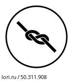 Alpinist Rope Knot Icon. Thin Circle Stencil Design. Vector Illustration. Стоковая иллюстрация, агентство Ingram Publishing / Фотобанк Лори