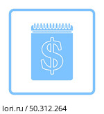 Dollar Calendar Icon. Blue Frame Design. Vector Illustration. Стоковая иллюстрация, агентство Ingram Publishing / Фотобанк Лори