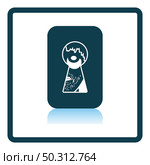Criminal Peeping Through Keyhole Icon. Square Shadow Reflection Design. Vector Illustration. Стоковая иллюстрация, агентство Ingram Publishing / Фотобанк Лори