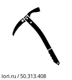 Ice Axe Icon. Black Stencil Design. Vector Illustration. Стоковая иллюстрация, агентство Ingram Publishing / Фотобанк Лори
