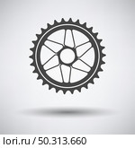 Bike Gear Star Icon. Dark Gray on Gray Background With Round Shadow. Vector Illustration. Стоковая иллюстрация, агентство Ingram Publishing / Фотобанк Лори
