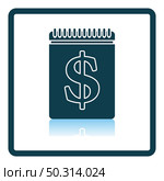 Dollar Calendar Icon. Square Shadow Reflection Design. Vector Illustration. Стоковая иллюстрация, агентство Ingram Publishing / Фотобанк Лори
