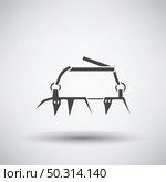 Alpinist Crampon Icon. Dark Gray on Gray Background With Round Shadow. Vector Illustration. Стоковая иллюстрация, агентство Ingram Publishing / Фотобанк Лори