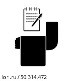 Waiter Take Oder Icon. Black Stencil Design. Vector Illustration. Стоковое фото, агентство Ingram Publishing / Фотобанк Лори