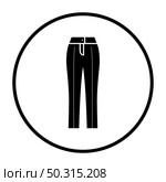 Business Woman Trousers Icon. Thin Circle Stencil Design. Vector Illustration. Стоковая иллюстрация, агентство Ingram Publishing / Фотобанк Лори