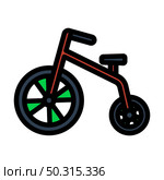 Baby Trike Icon. Editable Thick Outline With Color Fill Design. Vector Illustration. Стоковая иллюстрация, агентство Ingram Publishing / Фотобанк Лори