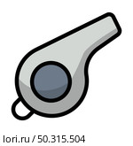 Whistle Icon. Editable Thick Outline With Color Fill Design. Vector Illustration. Стоковая иллюстрация, агентство Ingram Publishing / Фотобанк Лори