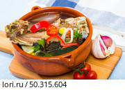 Spicy chorba (shurpa) with lamb meat. Стоковое фото, фотограф Яков Филимонов / Фотобанк Лори
