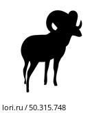 Mountain sheep silhouette. Smooth and clean lines. High detailed Mountain sheep silhouette. Vector Illustration.. deer and goats silhouettes set. Стоковая иллюстрация, агентство Ingram Publishing / Фотобанк Лори