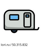 Icon Of Camping Family Caravan Car. Editable Bold Outline With Color Fill Design. Vector Illustration. Стоковая иллюстрация, агентство Ingram Publishing / Фотобанк Лори