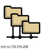 Folder Network Icon. Editable Bold Outline With Color Fill Design. Vector Illustration. Стоковая иллюстрация, агентство Ingram Publishing / Фотобанк Лори