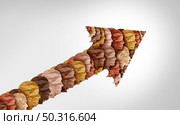 Social progress and multi cultural society and multiculturalism as a celebration of diverse cultures and diversity or African black pride as multicultural unity of different races as a united success arrow in a 3D illustration style. Стоковое фото, агентство Ingram Publishing / Фотобанк Лори