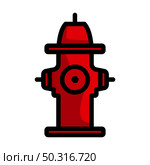 Fire Hydrant Icon. Editable Bold Outline With Color Fill Design. Vector Illustration. Стоковая иллюстрация, агентство Ingram Publishing / Фотобанк Лори