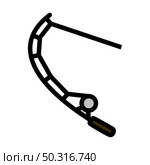 Icon Of Curved Fishing Tackle. Editable Bold Outline With Color Fill Design. Vector Illustration. Стоковая иллюстрация, агентство Ingram Publishing / Фотобанк Лори
