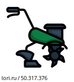 Garden Tiller Icon. Editable Bold Outline With Color Fill Design. Vector Illustration. Стоковая иллюстрация, агентство Ingram Publishing / Фотобанк Лори