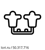 American Football Tackling Sled Icon. Editable Bold Outline Design. Vector Illustration. Стоковая иллюстрация, агентство Ingram Publishing / Фотобанк Лори