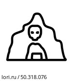 Scare Cave Icon. Editable Bold Outline Design. Vector Illustration. Стоковая иллюстрация, агентство Ingram Publishing / Фотобанк Лори