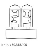 Electric Numeral Lamp Icon. Hand Drawn Sketch Design. Vector Illustration. Стоковая иллюстрация, агентство Ingram Publishing / Фотобанк Лори