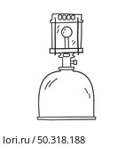 Icon Of Camping Gas Burner Lamp. Hand Drawn Sketch Design. Vector Illustration. Стоковая иллюстрация, агентство Ingram Publishing / Фотобанк Лори